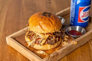 Grilled Mushroom Burger at Loving Hut - Yeoksam Branch 러빙헛 서울 역삼점 in Seoul