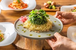 Perilla Oil Pasta at Loving Hut - Yeoksam Branch 러빙헛 서울 역삼점 in Seoul