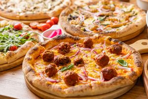 Vegan Meatball Pizza at Loving Hut - Yeoksam Branch 러빙헛 서울 역삼점 in Seoul