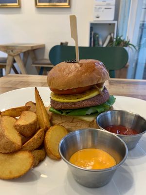 Loving hut burger  at Loving Hut - Yeoksam Branch 러빙헛 서울 역삼점 in Seoul