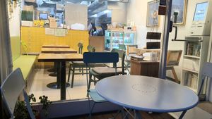 view of interior from inside #Veganuary at Loving Hut - Yeoksam Branch 러빙헛 서울 역삼점 in Seoul