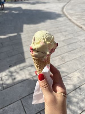 Vanilla, pistache and raspberry   at Botanovic in Makarska