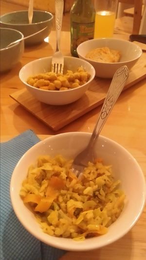 Caril de grão & alho francês a Brás at Bar O'Trancador in Lajes Das Flores