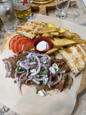 Vegan gyros  at Trilogia in Rhodes
