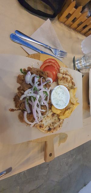 Vegan Gyros (with zarziki) at Trilogia in Rhodes