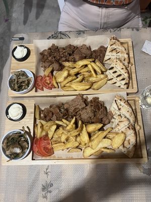 2x vegan gyros  at Trilogia in Rhodes