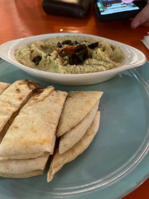 Hummus palette very good! at Cosmic Cafe in Dallas