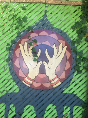 Even the parking lot is beautiful! at Cosmic Cafe in Dallas