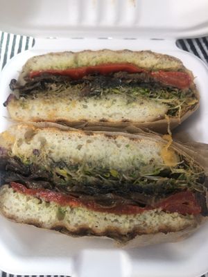 Oh veggie on ciabatta   at Living Green Cafe in Boca Raton