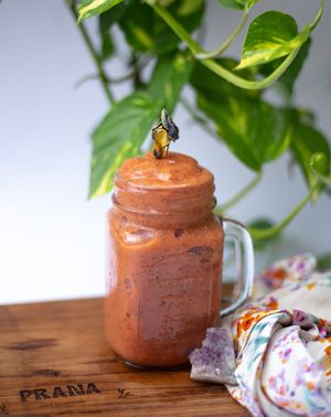 Pasion fruit frappe at Prana Café in Cancun