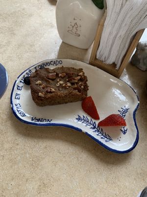 Delicious banana bread  at Prana Café in Cancun
