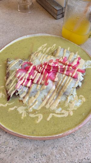Vegan Chilaquiles at Prana Café in Cancun