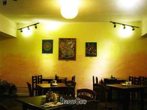 An ambient and relaxing view of the resto's lazured walls. at Ahs-Wes in Baguio City