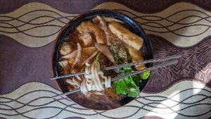 The Best Ramen! SO good! (Get it without the fake calamari) at Ahs-Wes in Baguio City