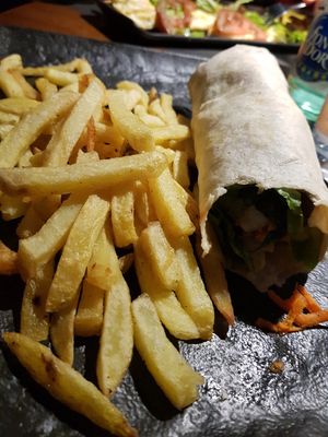 Heura wrap (don't recommend) at Croak's in Roses