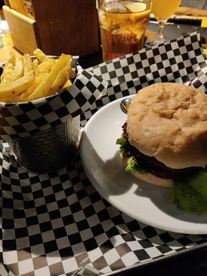 Vegan bunny burger at Croak's in Roses