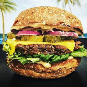 V-Mac Burger at Coco's Plant Powered in Sunshine Coast