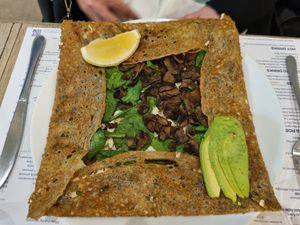 Spinach and mushroom at Flo's Crêperie in Noosa Heads
