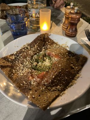 Pesto vegan galette  at Flo's Crêperie in Noosa Heads