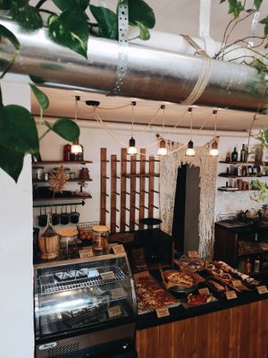 Fresh baked cakes and pastries with so many vegan options.  at Linka in Budapest