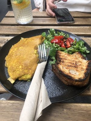 Vegan omelette  at Linka in Budapest