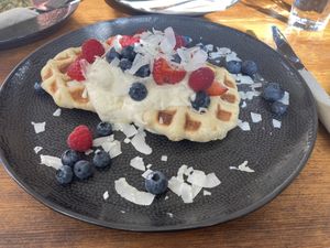 vegan waffles  at Linka in Budapest