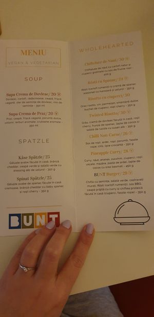 Menu #Veganuary at BUNT Bistro in Cluj-napoca