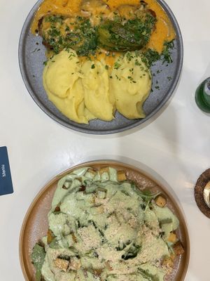 Zwiebelrostbraten and loaded vegan Rösti  at BUNT Bistro in Cluj-napoca