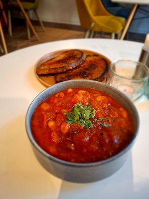 Incredible goulash style soup, even great in hot summer! at BUNT Bistro in Cluj-napoca
