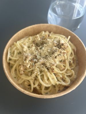 vegan carbonara  at BUNT Bistro in Cluj-napoca