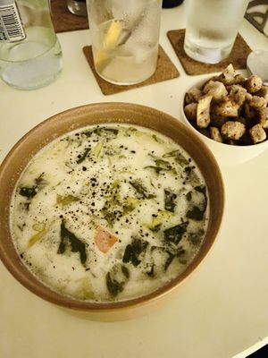 Lettuce soup   at BUNT Bistro in Cluj-napoca