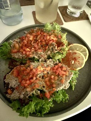 Mushroom salad on toastt  at BUNT Bistro in Cluj-napoca