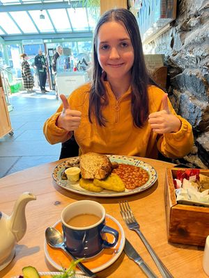 vegan cooked breakfast   at Wilf's Cafe in Staveley