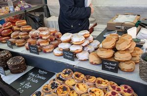 Vegan Oreo cookie, jam doughnut, lemon doughnut, biscoff doughnut at Galeta Bakery in North London