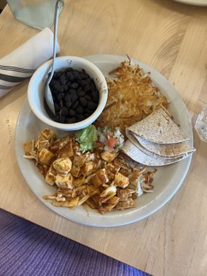 The vegan meal was amazing! Swapped rice for hashbrowns   at Dream Cafe - Uptown in Dallas