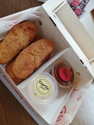 Vegan chicken strips (sauces not sure if vegan) at Slim Chickens in Cannock