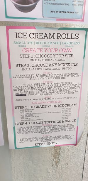 Main menu at Roll & Chill in Valletta