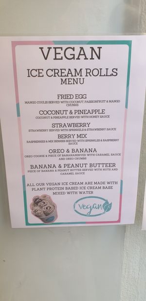 Vegan menu at Roll & Chill in Valletta