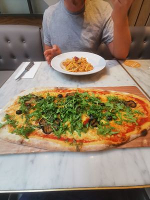 Vegan pizza - I accidentally ordered a large!! at Wildwood in Llandudno