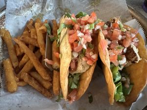 Tofu tacos ~ pretty good  at The Sandbar Beach Eats in Hilton Head Island