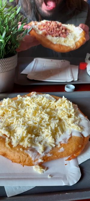 Vegan lángos at Retró Lángos Budapest in Budapest