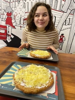 Just really happy about my Vegan LANGOS  #Veganuary at Retró Lángos Budapest in Budapest