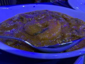 Mushroom dhansak at Millennium in Durham