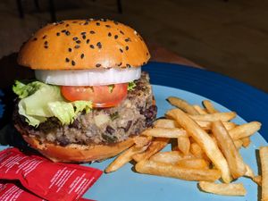 Food Truck - Black bean burger at Excellence Playa Mujeres in Cancun