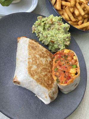 Delicious, tofu burrito, even without the tofu it was really yummy  at Somewhere Over Coffee in Rainbow Beach