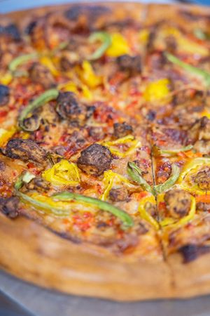 The Top Shotta at Meek's Vegan Pizza in Houston