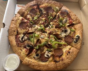 Build Your Own with a side of ranch  at Meek's Vegan Pizza in Houston