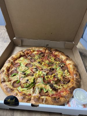   at Meek's Vegan Pizza in Houston