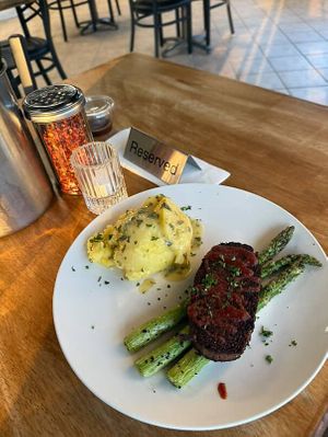 Steak at Meek's Vegan Pizza in Houston