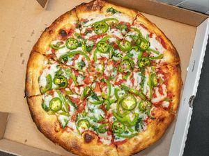 Mean Green at Meek's Vegan Pizza in Houston